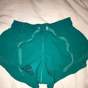 Teal Lululemon hotty hot shorts